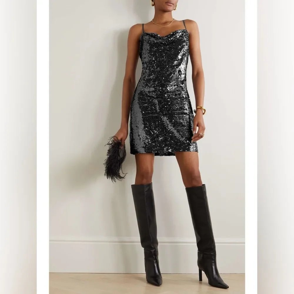 NWT! L’AGENCE Nyla Cowl Neck Mini Slip Dress SIZE 10